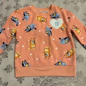 Bluey peach heart sweatshirt 3T
